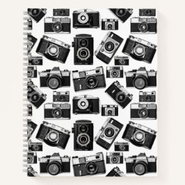 CUADERNO CÁMARAS DE FOTOGRAFÍA DE VINTAJE EN BLANCO Y NEGRO