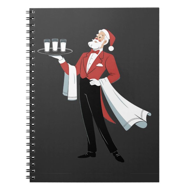 Cuaderno Camarera Navidad Santa Servidor Navidad  (Frente)