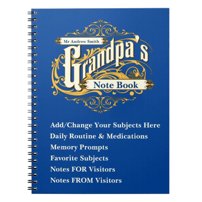 Cuaderno Cambiar CUALQUIER texto - Bloc de notas Dementia d (Frente)