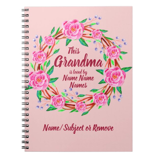 Cuaderno Cambiar el nombre de la abuela querida por los nie (Frente)