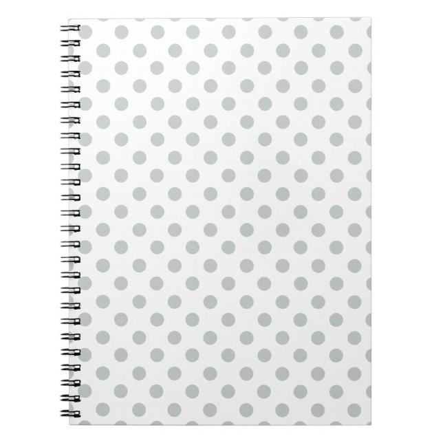 Cuaderno Cambiar puntos de polka gris Cualquier Personaliza (Frente)