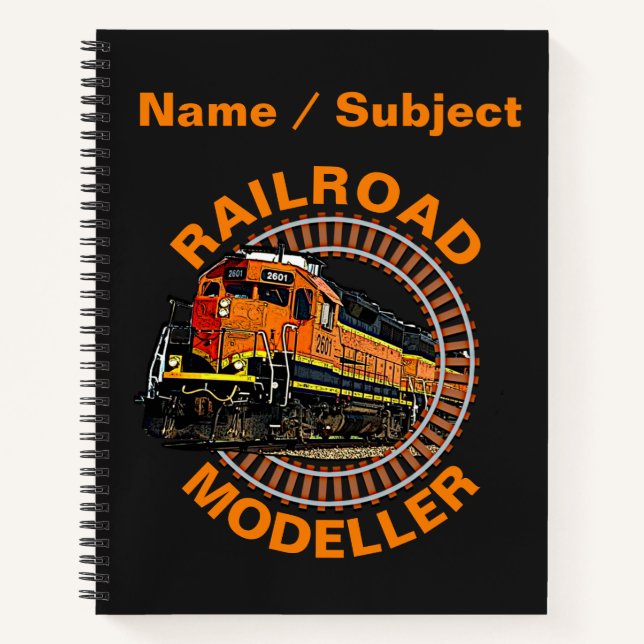 Cuaderno Cambiar texto Naranja del módulo de ferrocarriles  (Anverso)