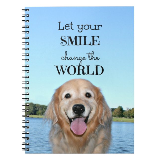 Cuaderno Cambio del golden retriever el mundo (Frente)