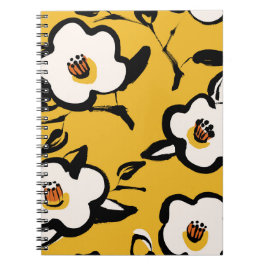 Cuaderno Camellia amarilla, cosmética floral de cosmética.