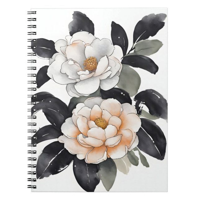Cuaderno Camellia - Flores acuarela (Frente)