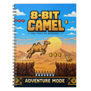 Cuaderno Camello, Arte de Pixel Retro de 8 Bits