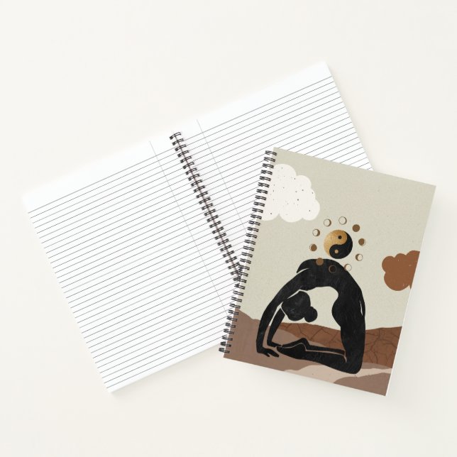 Cuaderno Camello de yoga posar ustrasana yin yang fases de  (Interior)