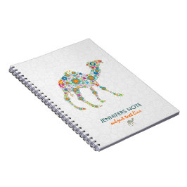 Cuaderno Camello floral retro colorido y damascos blancos