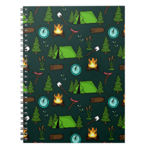 Cuaderno Camfire In Forest , Happy Camper, Gracioso camping