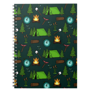 Cuaderno Camfire In Forest , Happy Camper, Gracioso camping