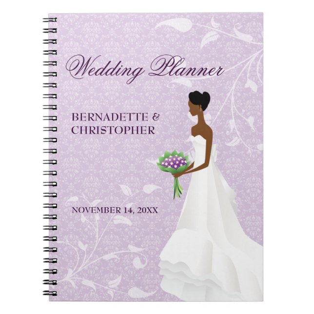 Cuaderno Caminando el planificador púrpura de la boda del (Frente)