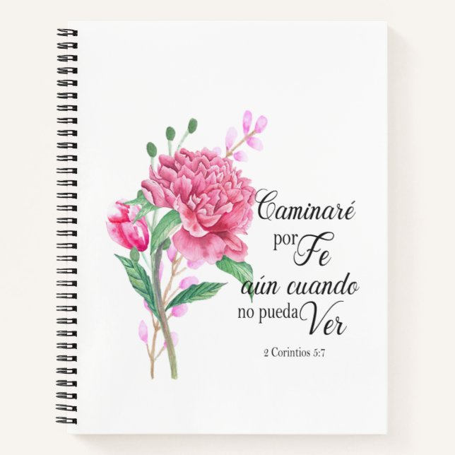 Cuaderno caminare por fe verso de la biblia española (Anverso)
