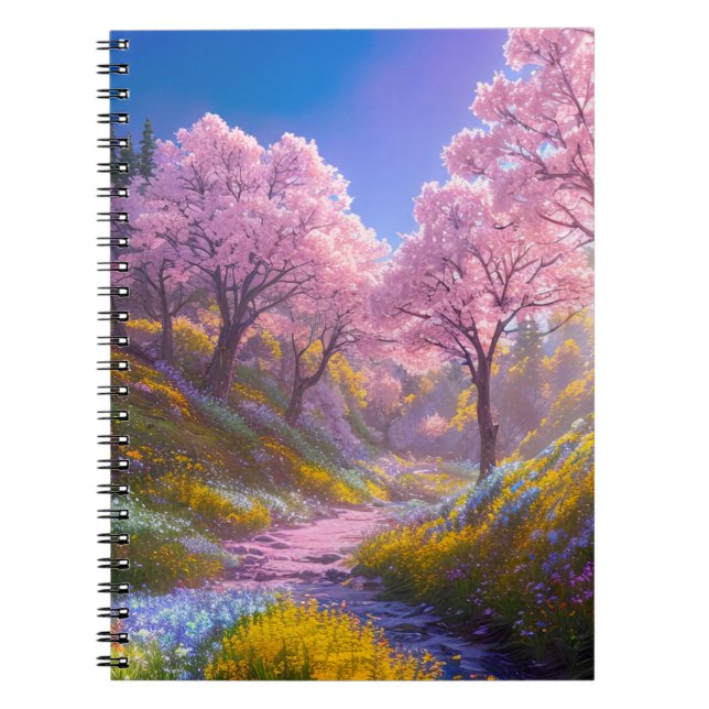 Cuaderno Camino a través de las colinas Cherry Blossom (Frente)