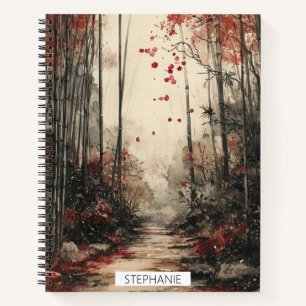 Cuaderno Camino de Bambú Otoñal Lavado con Tinta