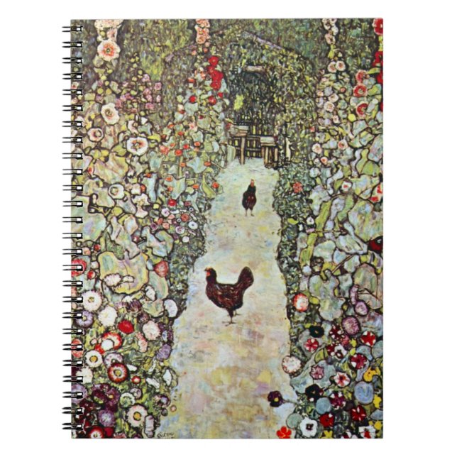 Cuaderno Camino de jardín con pollos, Gustav Klimt, Art Nou (Frente)