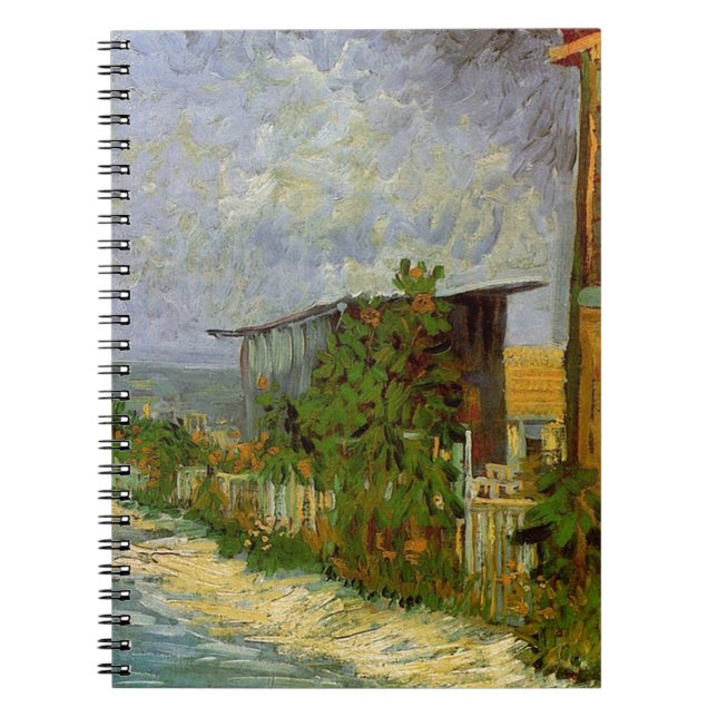 Cuaderno Camino de Montmartre con girasoles de Van Gogh. (Frente)