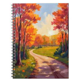 Cuaderno Camino de Otoño | Paisaje Natural de Follaje Rojo
