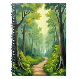 Cuaderno Camino del Bosque Verde | Pintura en Acuarela de N