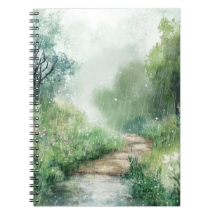 Cuaderno Camino forestal brumoso del paisaje rural (2)