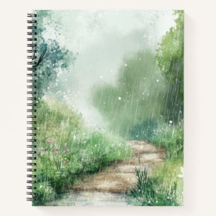 Cuaderno Camino forestal brumoso del paisaje rural (2)