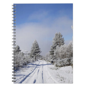 Cuaderno Camino nevado y pinos, Cambrians, cerca de St