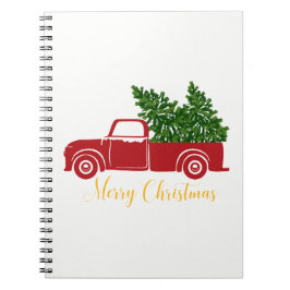 Cuaderno Camión de árbol de navidad portátil 80 Blanco