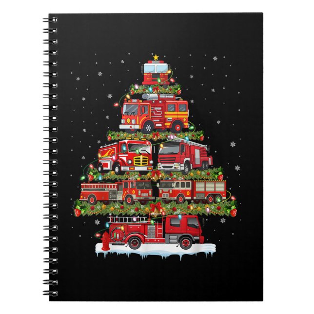 Cuaderno Camión de bomberos enciende a Navidades de bombero (Frente)