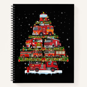 Cuaderno Camión de bomberos enciende a Navidades de bombero