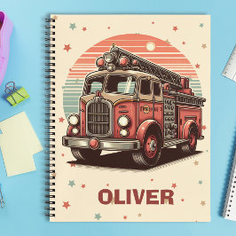 Cuaderno Camión de Bomberos Retro Vintage Encantador al Ata