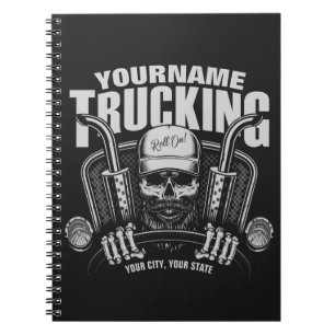 Cuaderno Camión de camionetas de cráneo personalizado cam