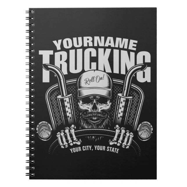 Cuaderno Camión de camionetas de cráneo personalizado camio (Frente)