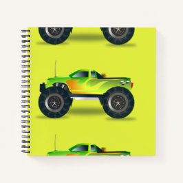 Cuaderno Camión de monstruos en verde limón