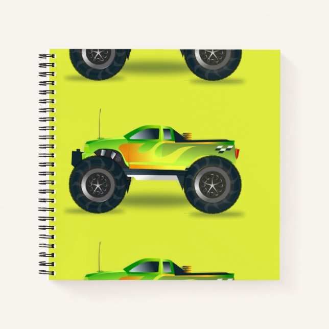 Cuaderno Camión de monstruos en verde limón (Anverso)