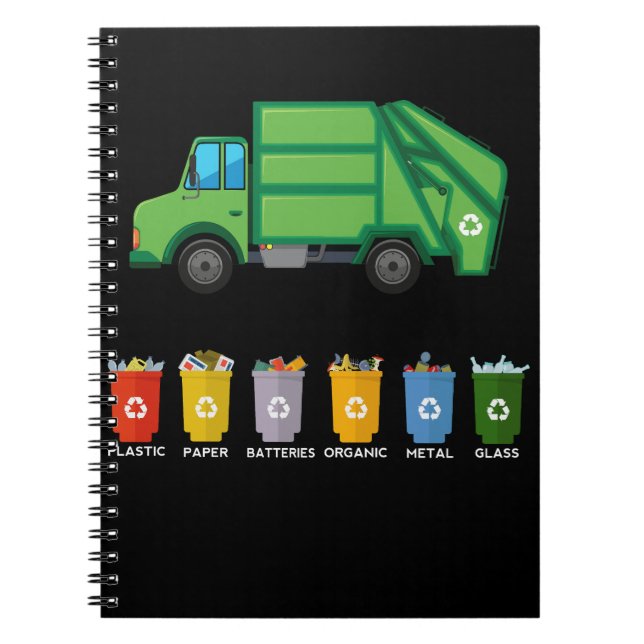 Cuaderno Camión de reciclaje Camión de basura infantil (Frente)
