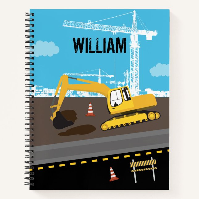 Cuaderno Camión excavadora Camiones de construcción Sitio  (Anverso)