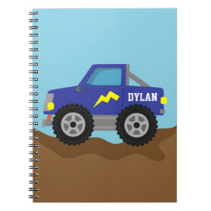 Cuaderno Camión Monstruo Azul de Carreras, para Niños