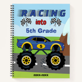 Cuaderno Camión Monstruo de Carreras de Regreso a Clases, A