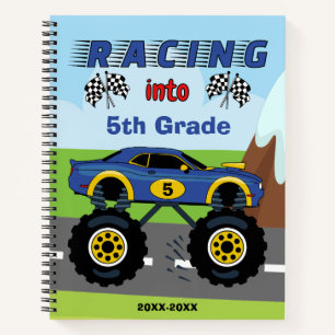Cuaderno Camión Monstruo de Carreras de Regreso a Clases, A