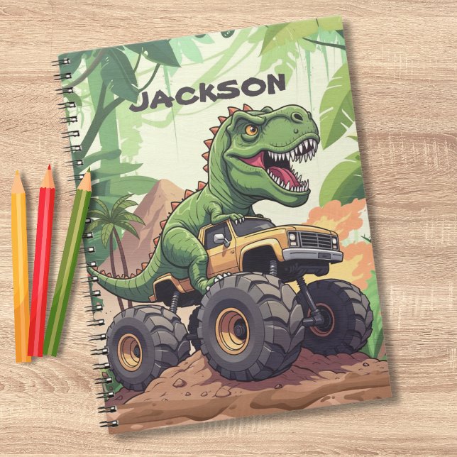 Cuaderno Camión Monstruo de Dinosaurio Personalizado Regres (Subido por el creador)