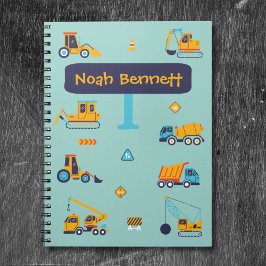 Cuaderno Camión portátil de construcción personalizado para