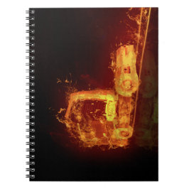 Cuaderno Camión rojo quemándose en llamas