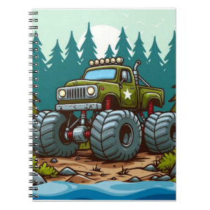 Cuaderno Camión verde monstruo en el bosque