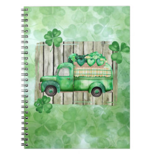 Cuaderno Camión vintage irlandés Clovers de St. Patrick's D