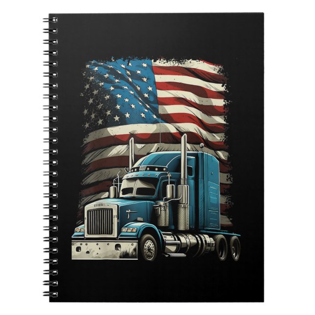 Cuaderno Camionero Bandera Estadounidense Para Camión Patri (Frente)