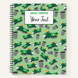 Cuaderno Camiones de basura reciclaje Patrón Niños