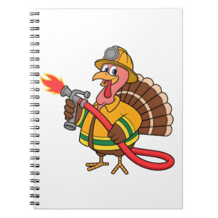 Cuaderno Camiones de bomberos Día de Acción de Gracias Turq