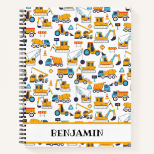 Cuaderno Camiones de construcción Camión portátil personali