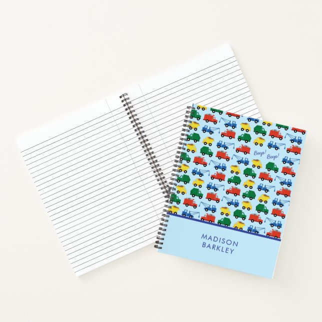 Cuaderno Camiones de Construcción para Niños Lindos (Interior)