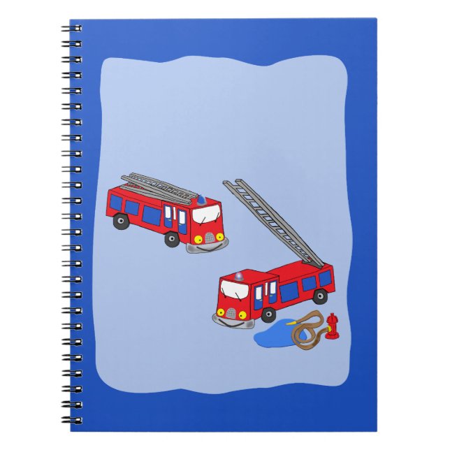 Cuaderno Camiones rojos de bombero (Frente)