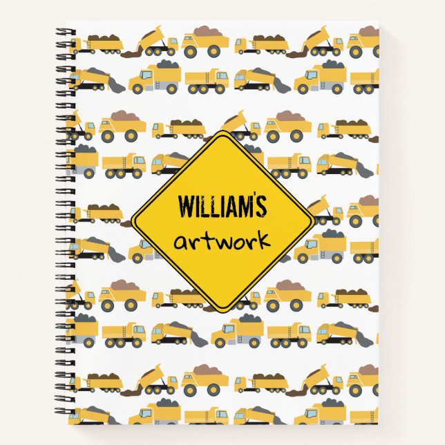 Cuaderno Camiones Volquete Lindos Camiones de Construcción  (Anverso)